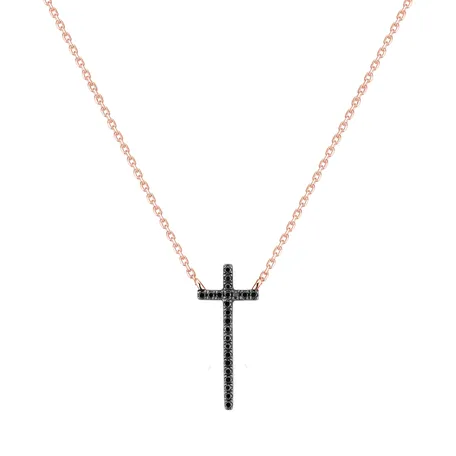 Náhrdelník s diamanty Black Cross