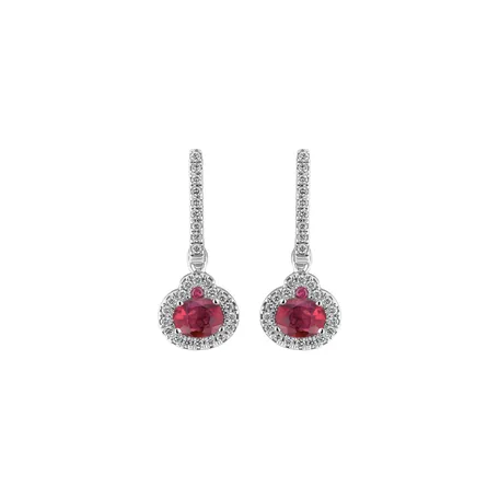 Náušnice s rubínem a diamanty Red Hope
