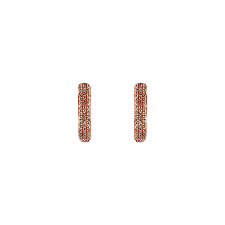 Náušnice s hnědými diamanty Eternity Melody