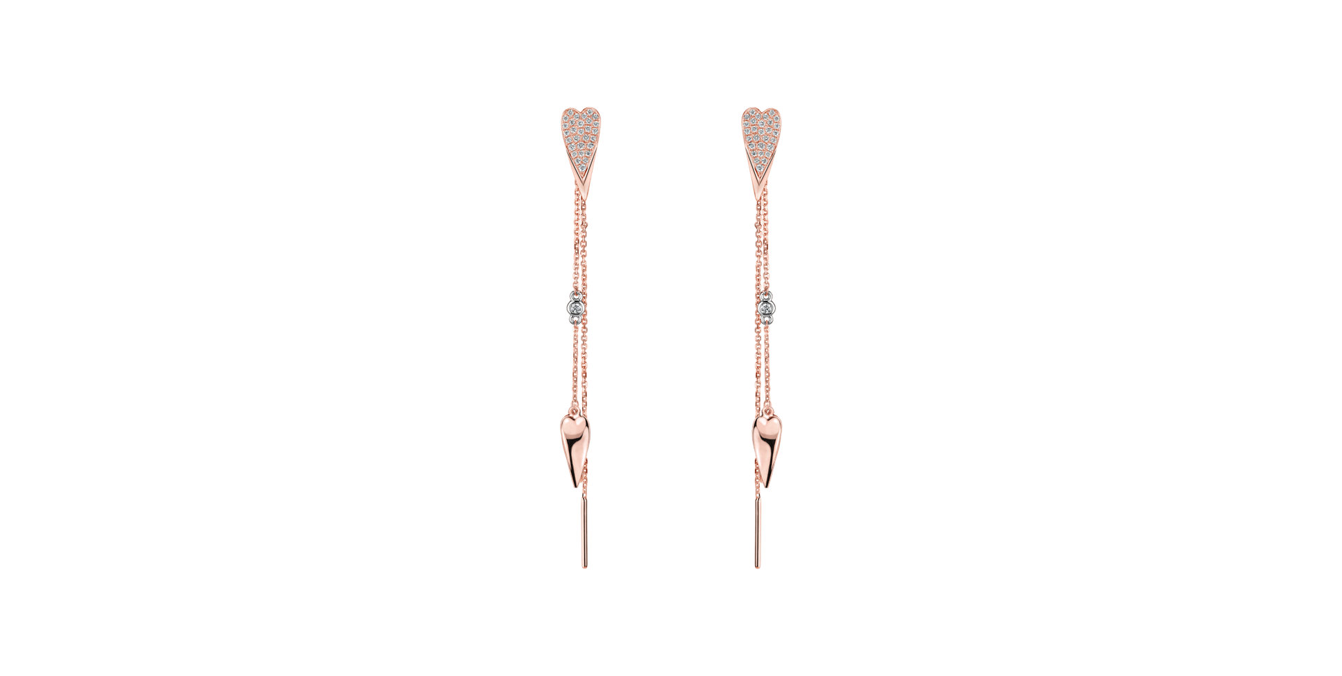 Náušnice s diamanty Troubled Heart