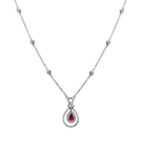Náhrdelník s rubínem a diamanty Shine Desire