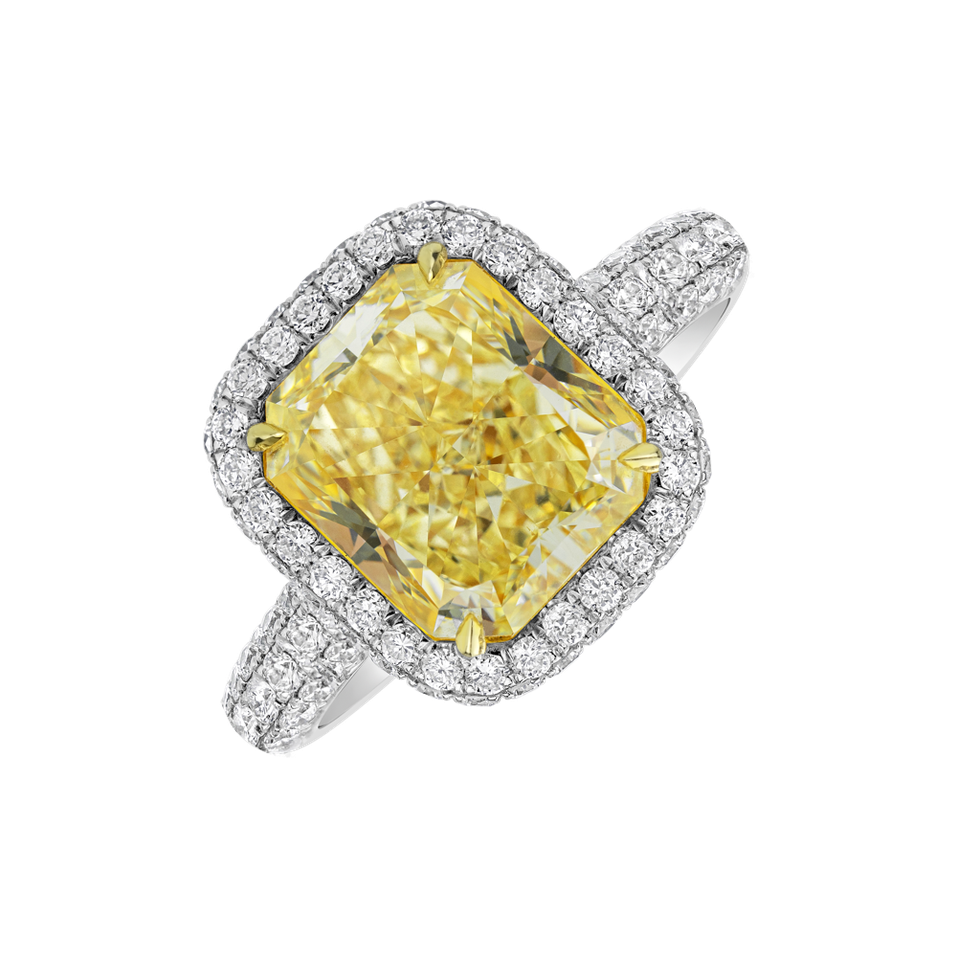 Prsten s bílými a žlutými diamanty Alchemy Gem