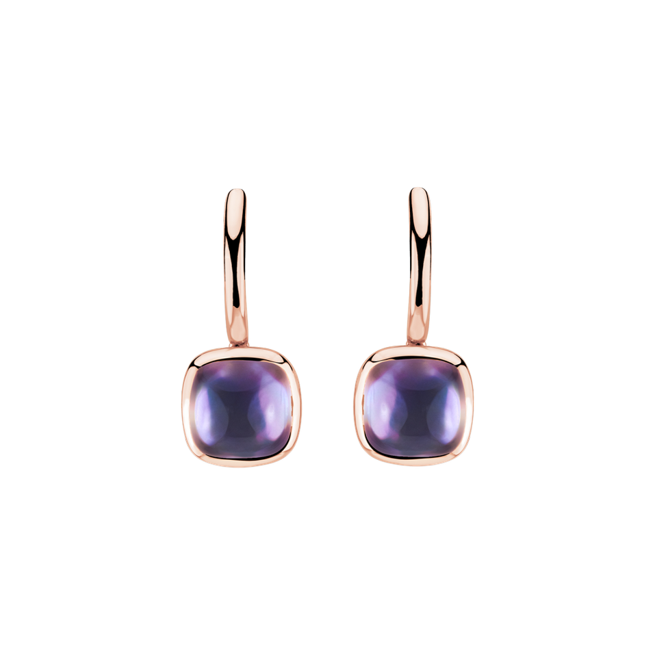 Náušnice s ametystem a perletí Realm of petals