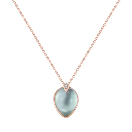 Přívěs s diamanty, ametystem a perletí Pearl Leaf