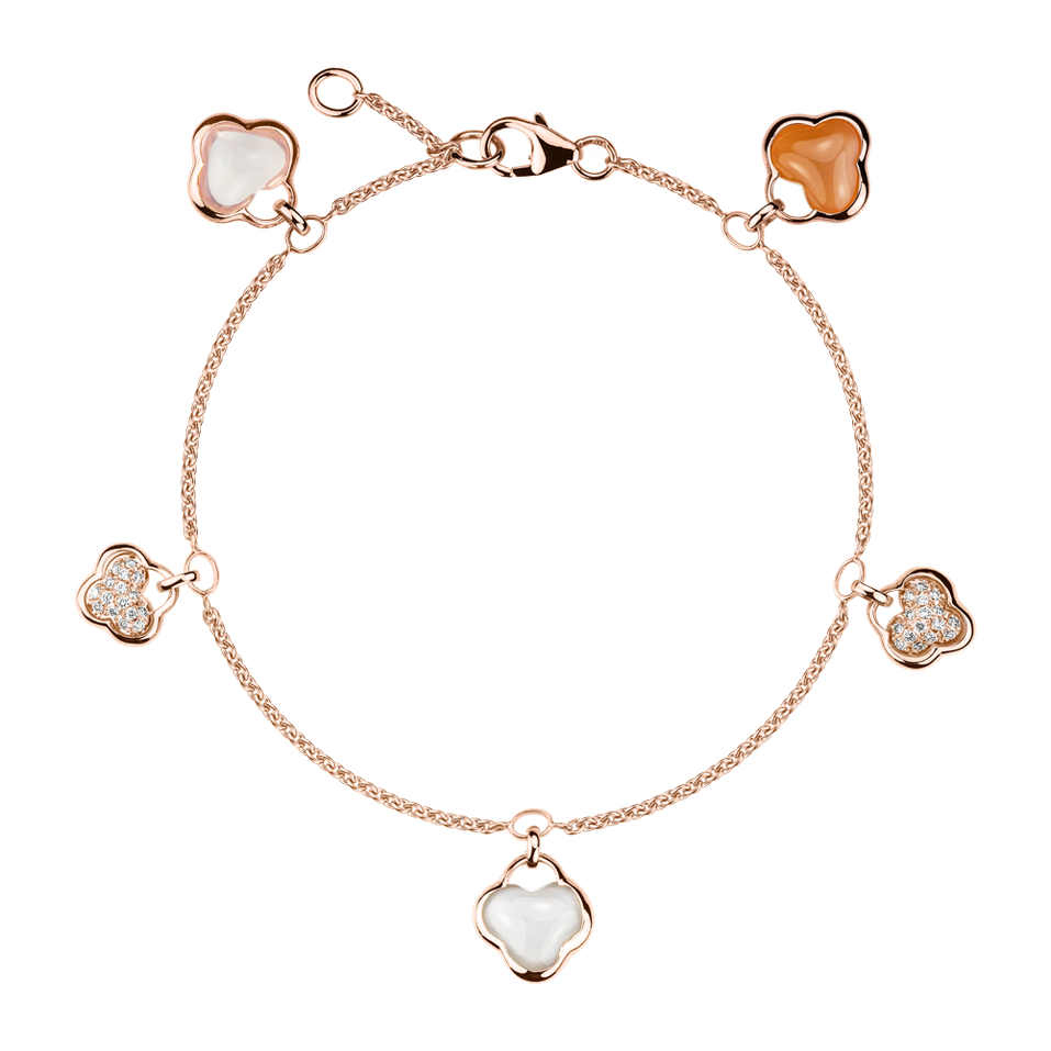 Náramek s diamanty, měsíčním kamenem a opálem Imposant Aurelia