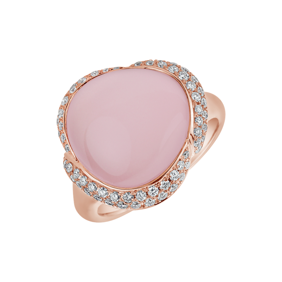 Prsten s růženínem a diamanty Tettiene