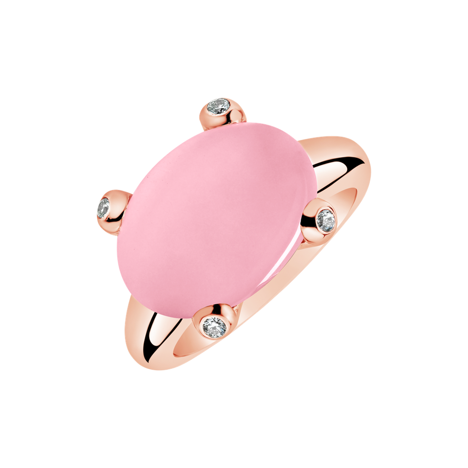 Prsten s diamanty a růženínem Heart’s Embrace