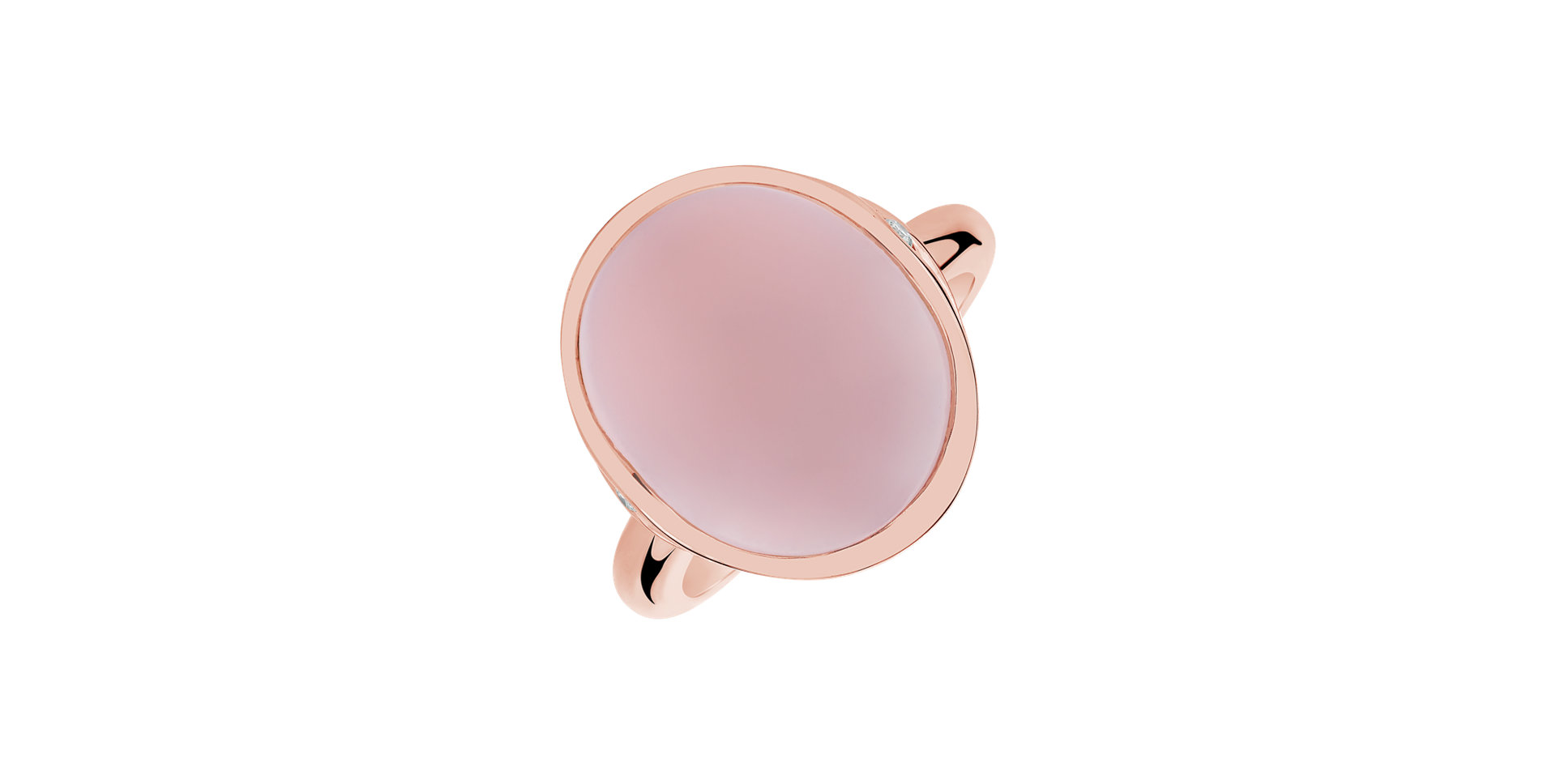 Prsten s růženínem a diamanty Instant Glow