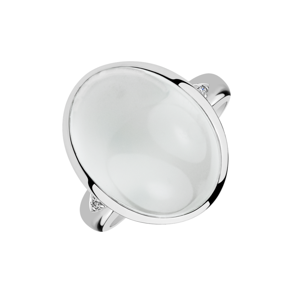 Prsten s diamanty a měsíčním kamenem Witching Princess
