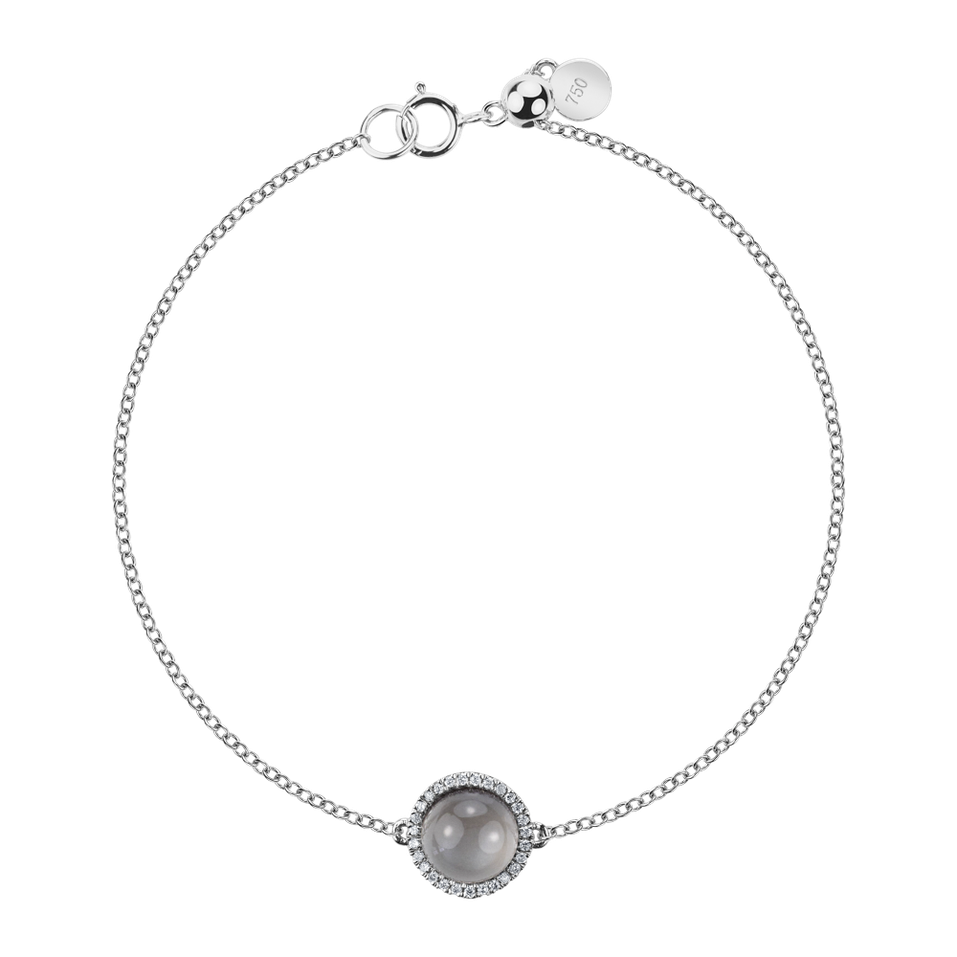 Náramek s diamanty a měsíčním kamenem Elyra