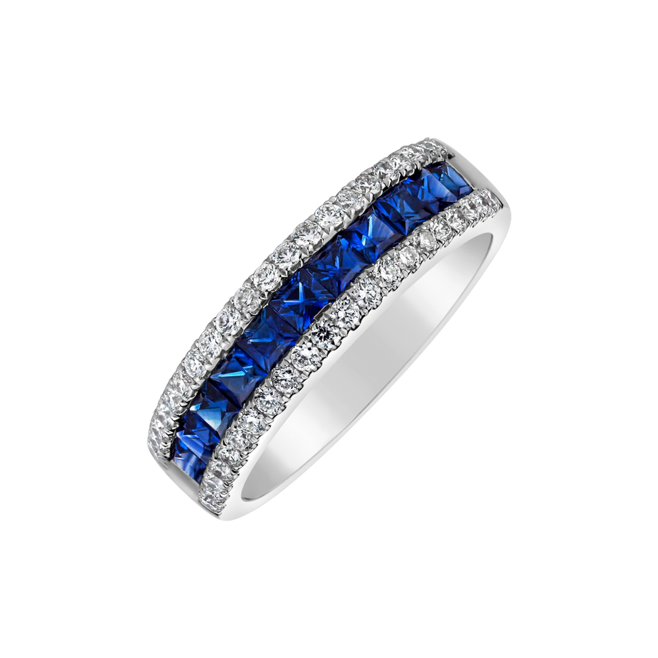 Prsten s diamanty a safíry Claudine