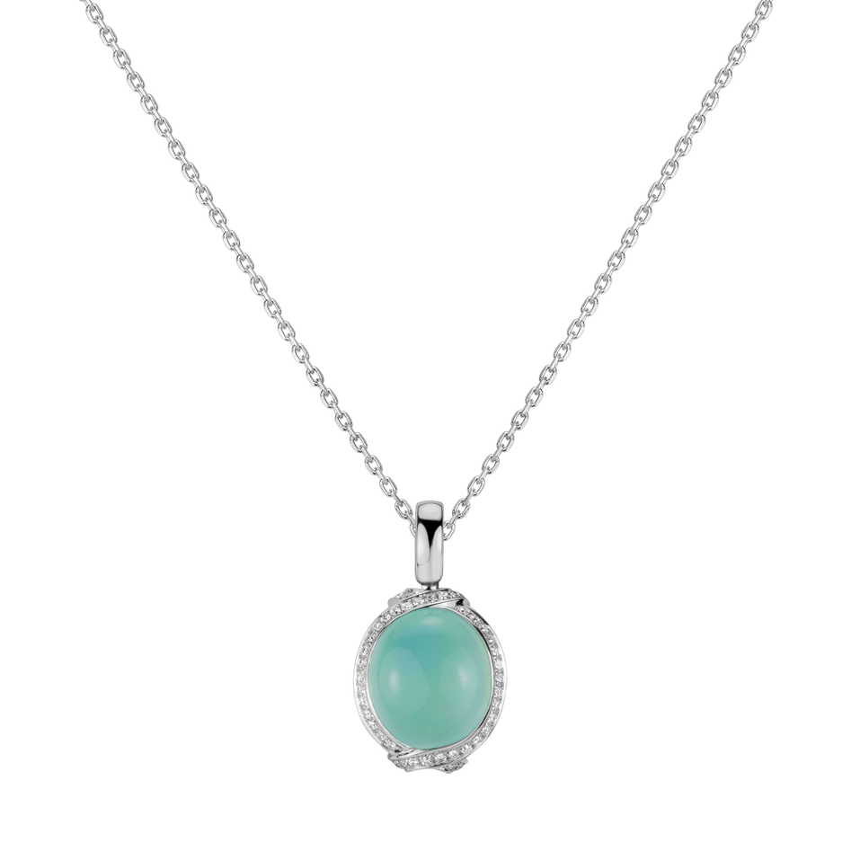 Přívěs s chalcedonem a diamanty Poppyra