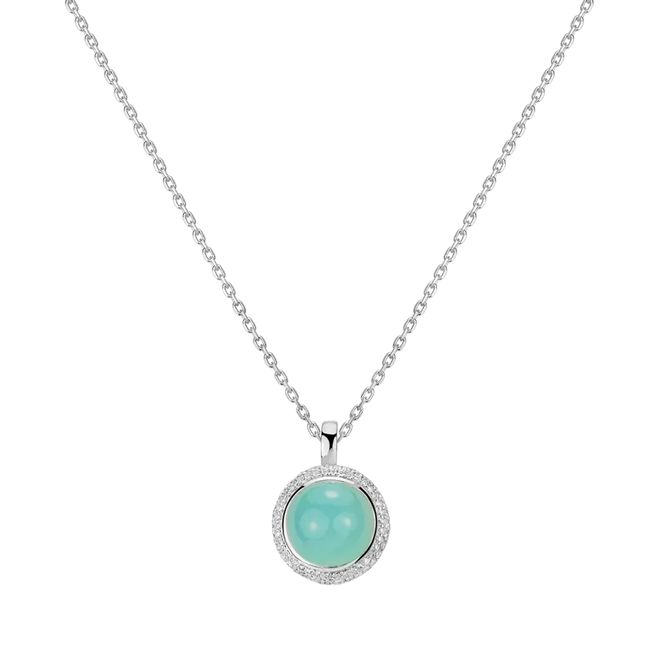 Přívěs s chalcedonem a diamanty Petal of Paradise