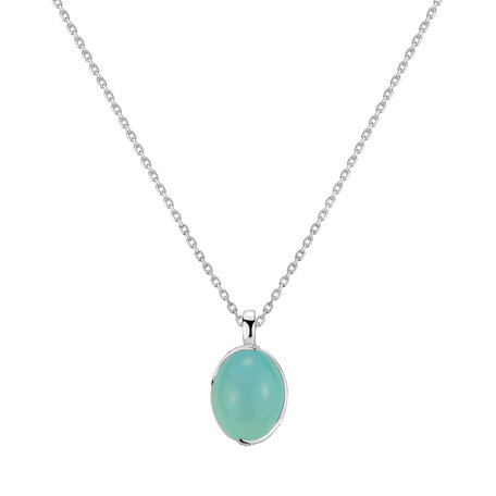 Přívěs s chalcedonem a diamanty Floral Elegance