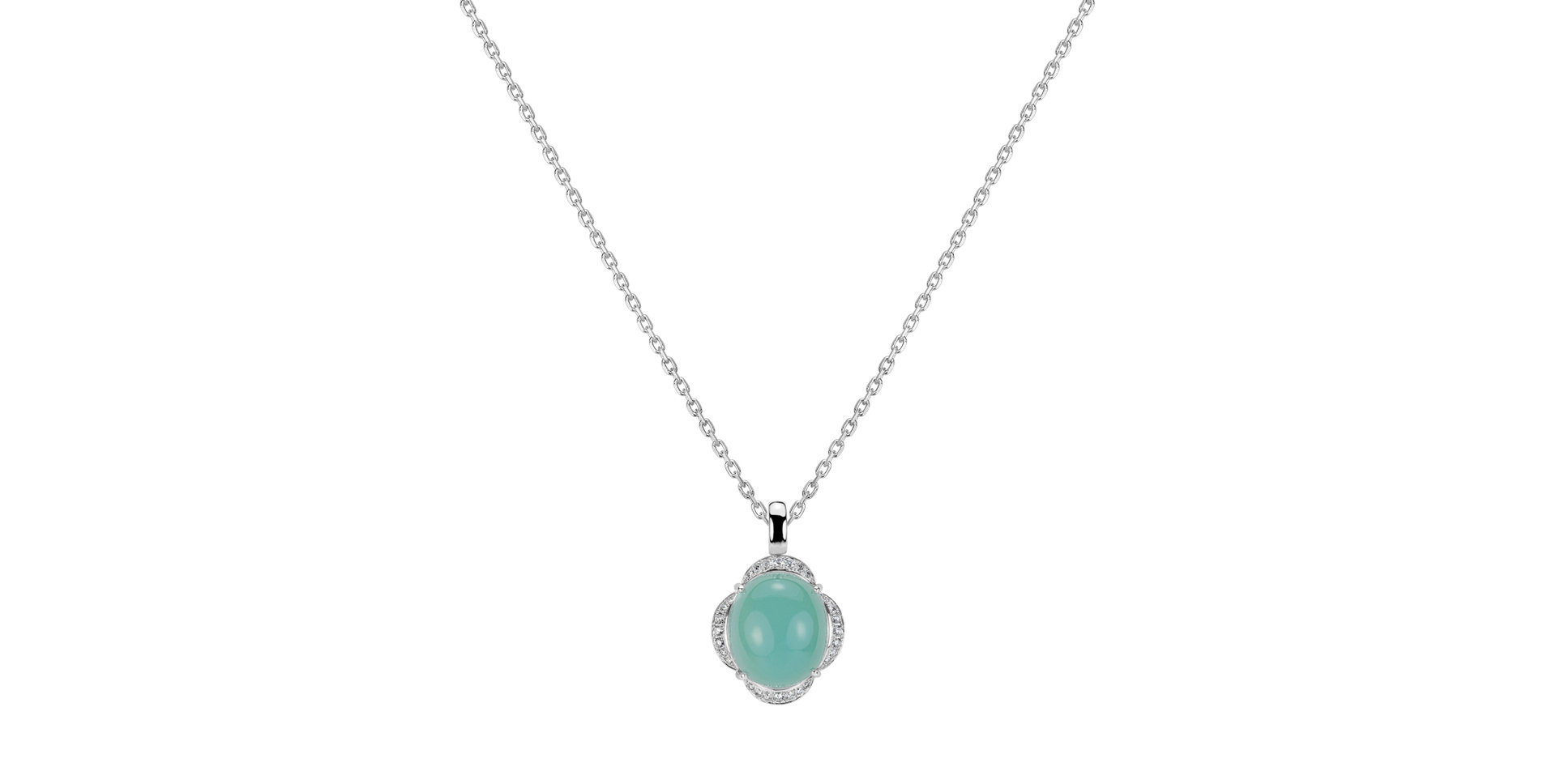 Přívěs s chalcedonem a diamanty Geranium Gems
