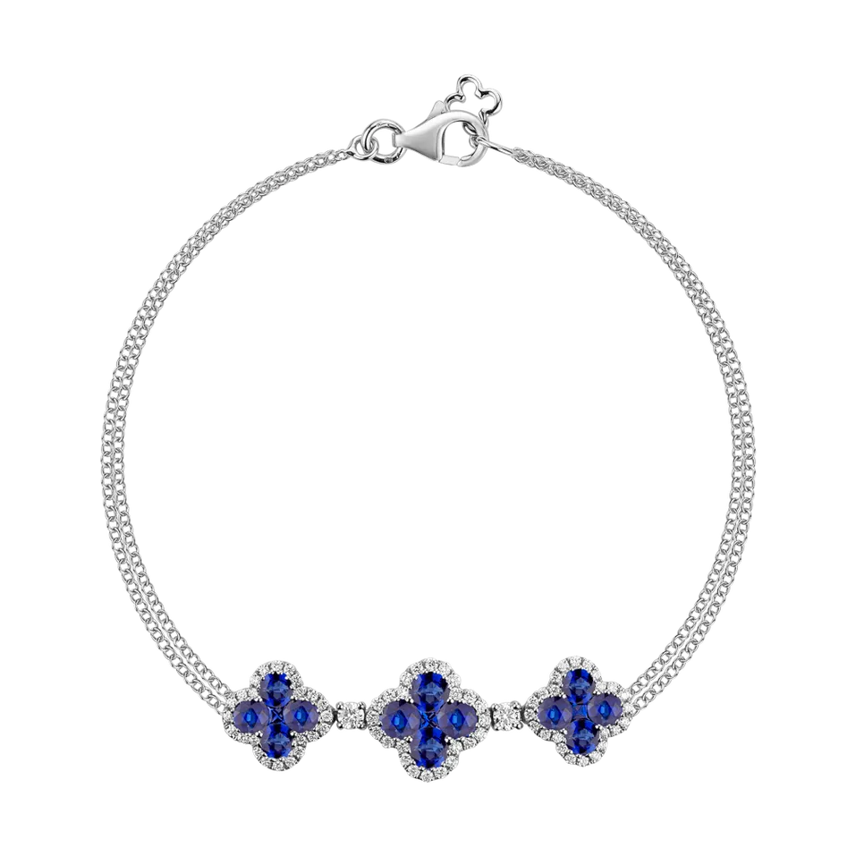 Náramek s diamanty a safíry Sapphire Secret
