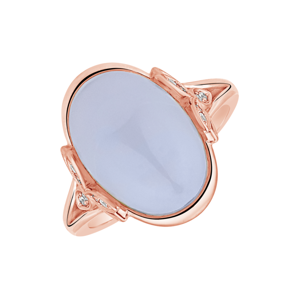 Prsten s diamanty a chalcedonem Princess Mystery