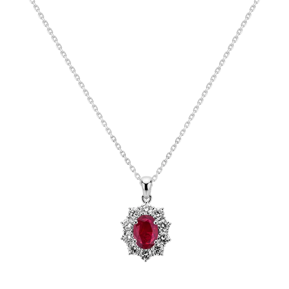 Přívěs s rubínem a diamanty Goddess Elegance