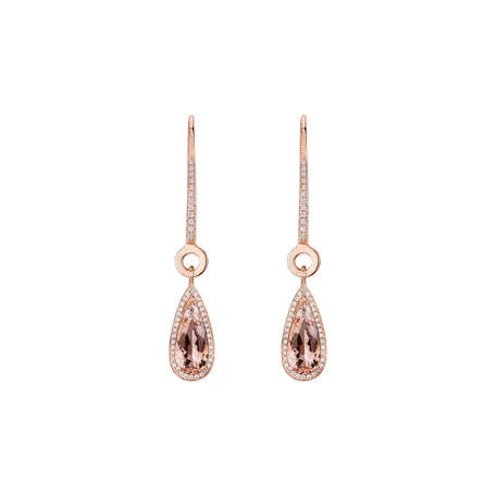Náušnice s diamanty a morganitem Splendid Gem