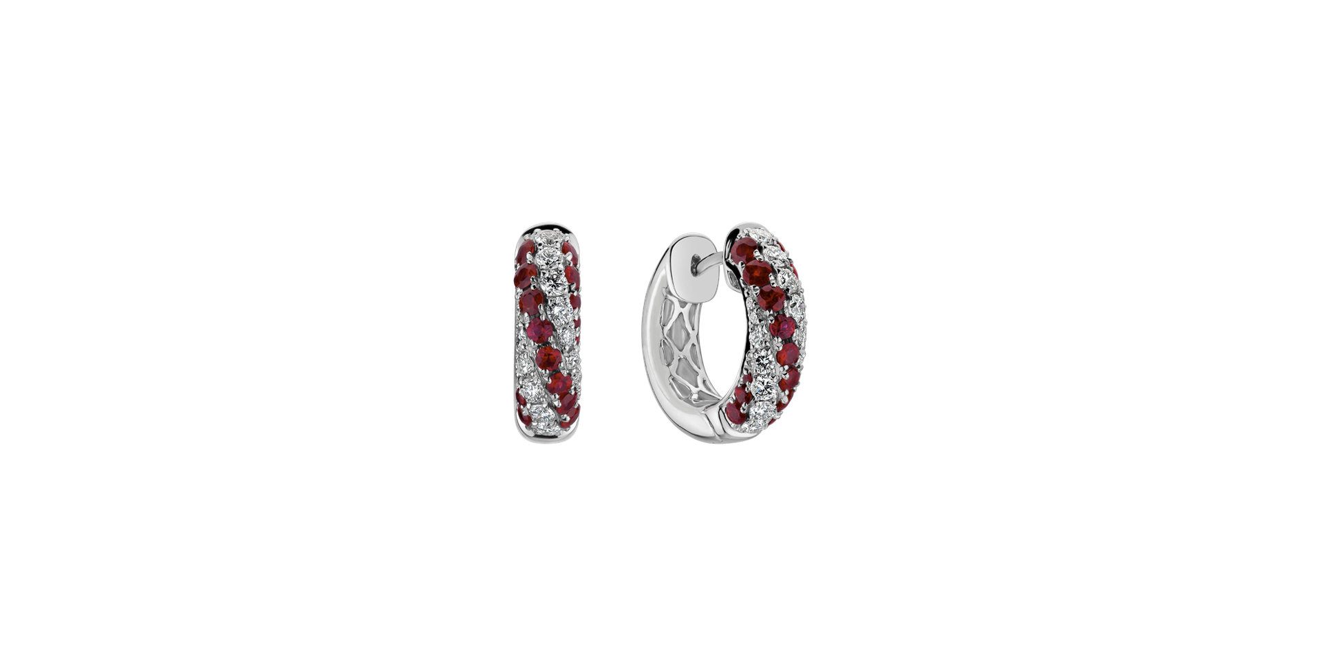 Náušnice s diamanty a rubíny Rhapsody of the Void