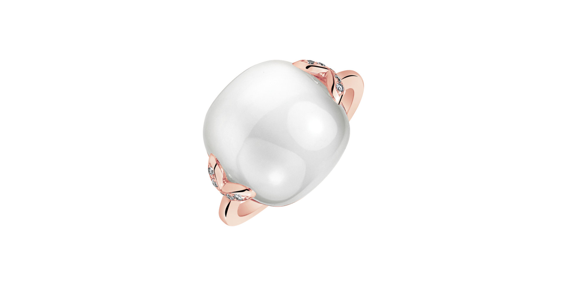 Prsten s diamanty a měsíčním kamenem Moonith