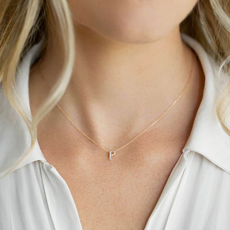 Náhrdelník s diamanty Diamond Letter