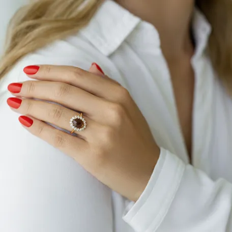 Prsten s quartzem diamanty Diamond Euphoria