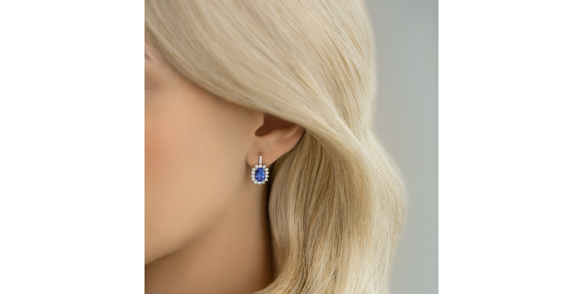 Náušnice s diamanty a tanzanitem Seraph Spark