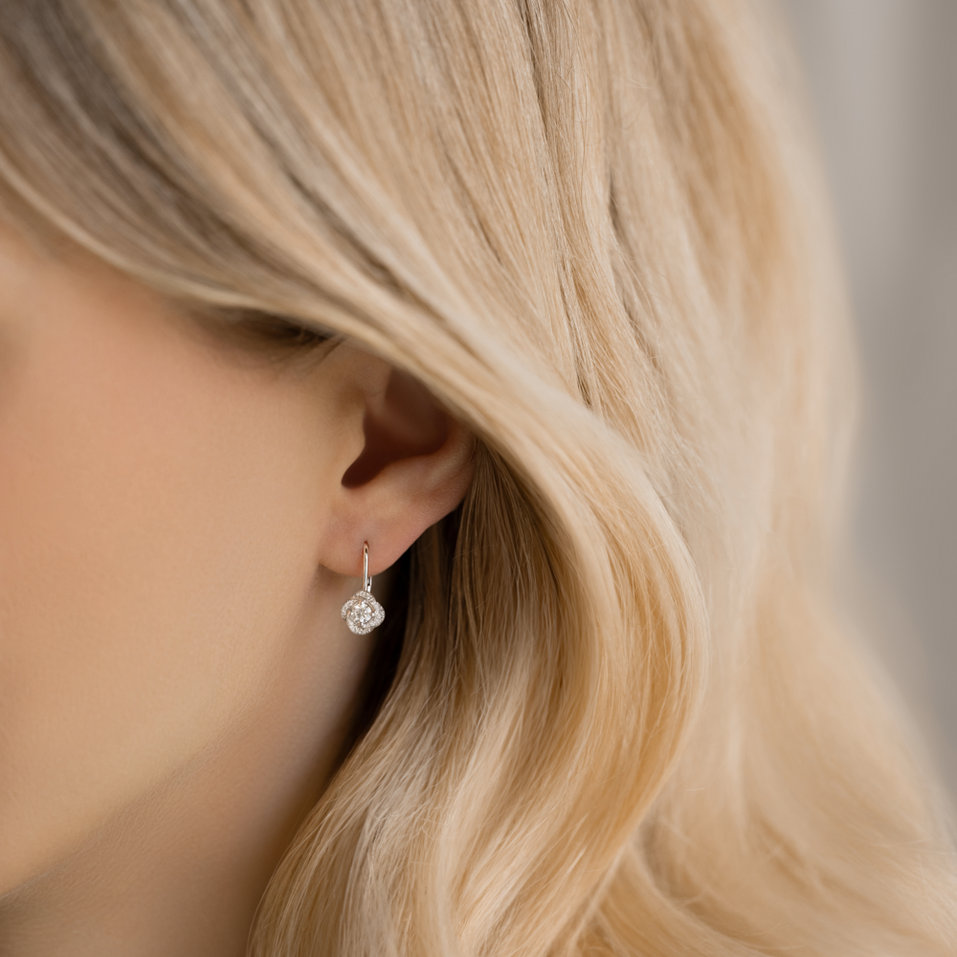 Náušnice s diamanty Sparkling Petals