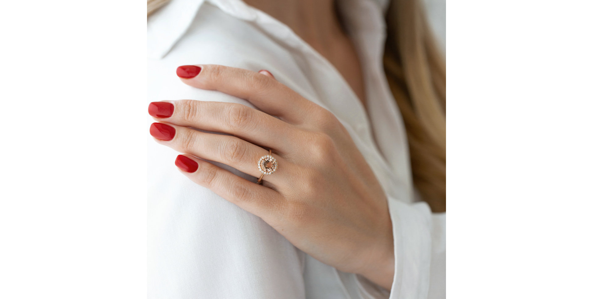 Prsten s morganitem a diamanty Seraphina