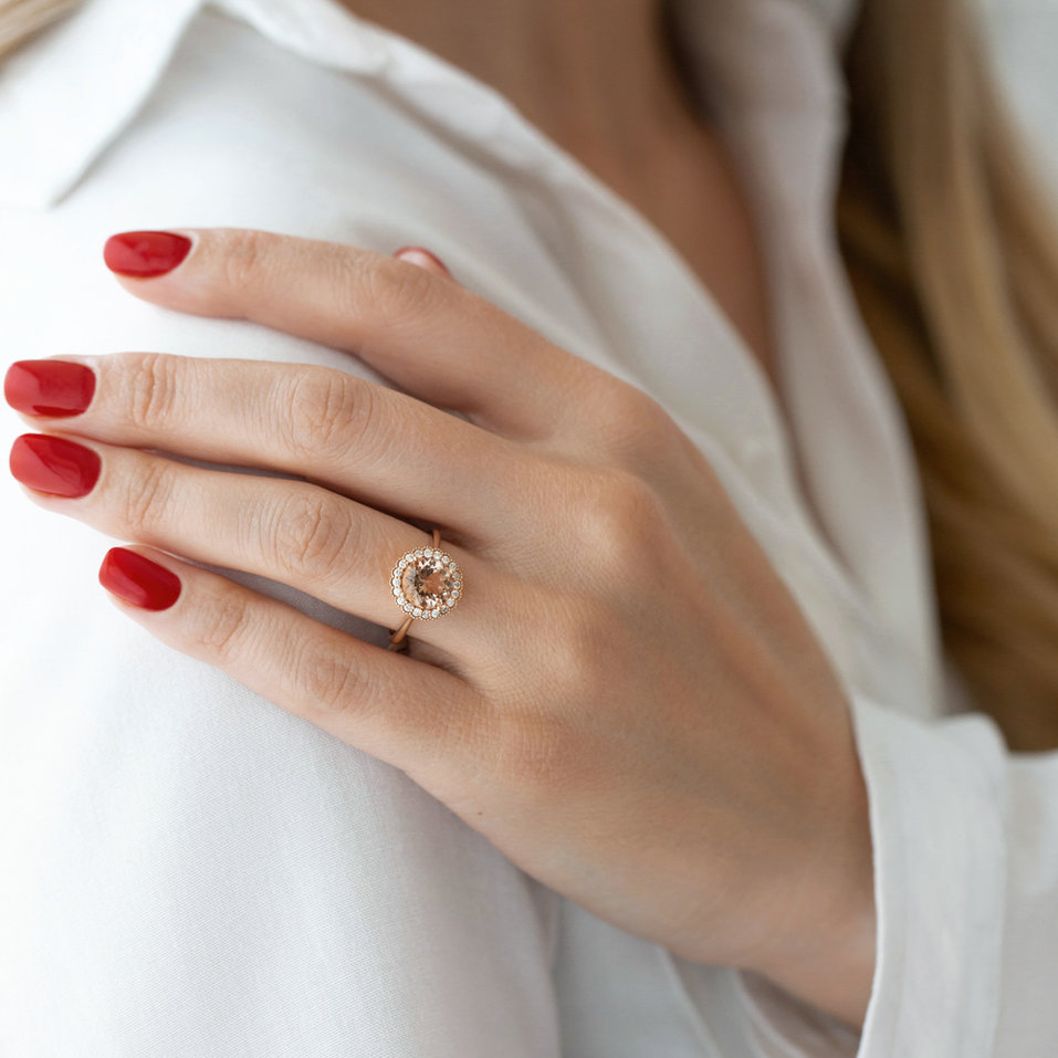 Prsten s morganitem a diamanty Seraphina