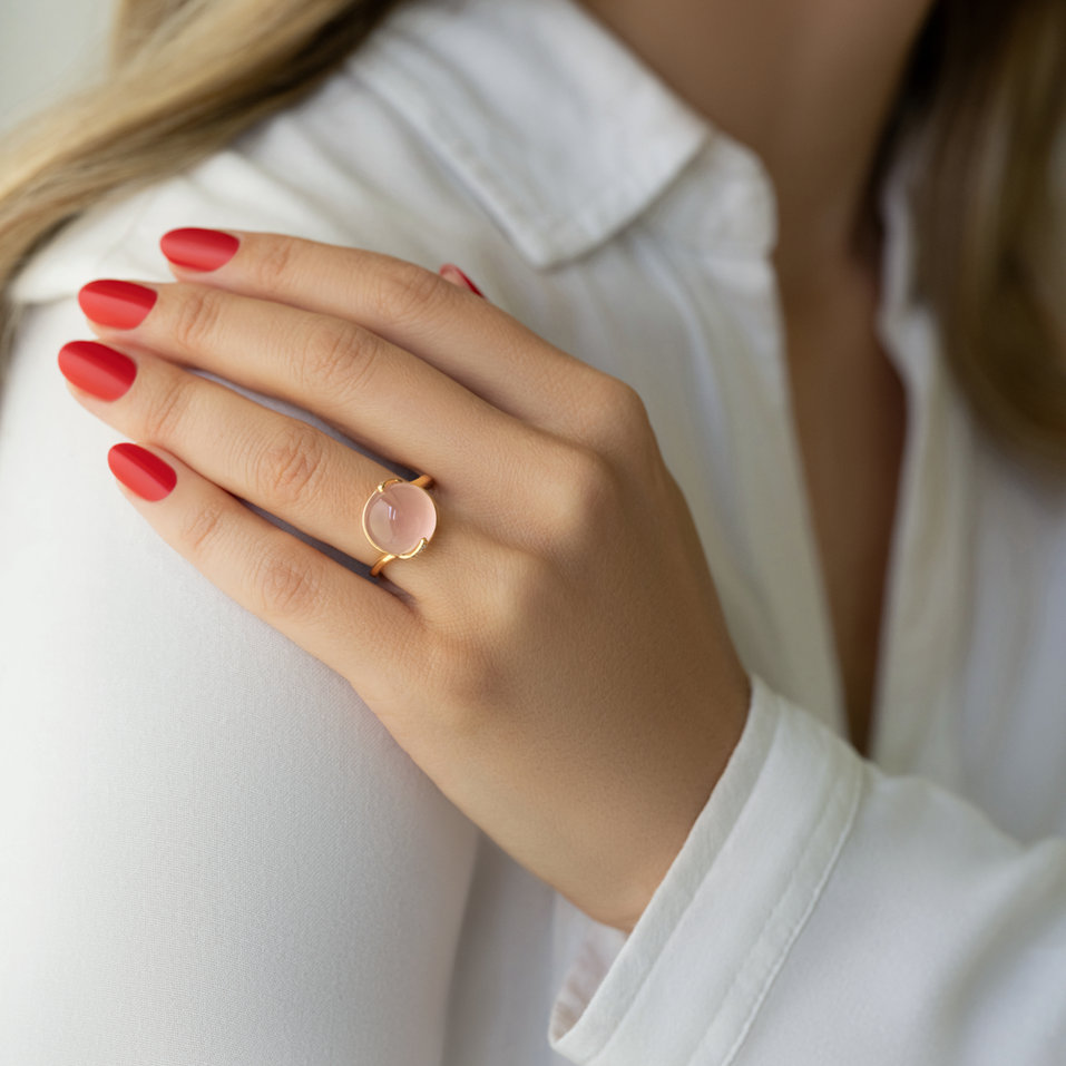 Prsten s diamanty a růženínem Always Kiss