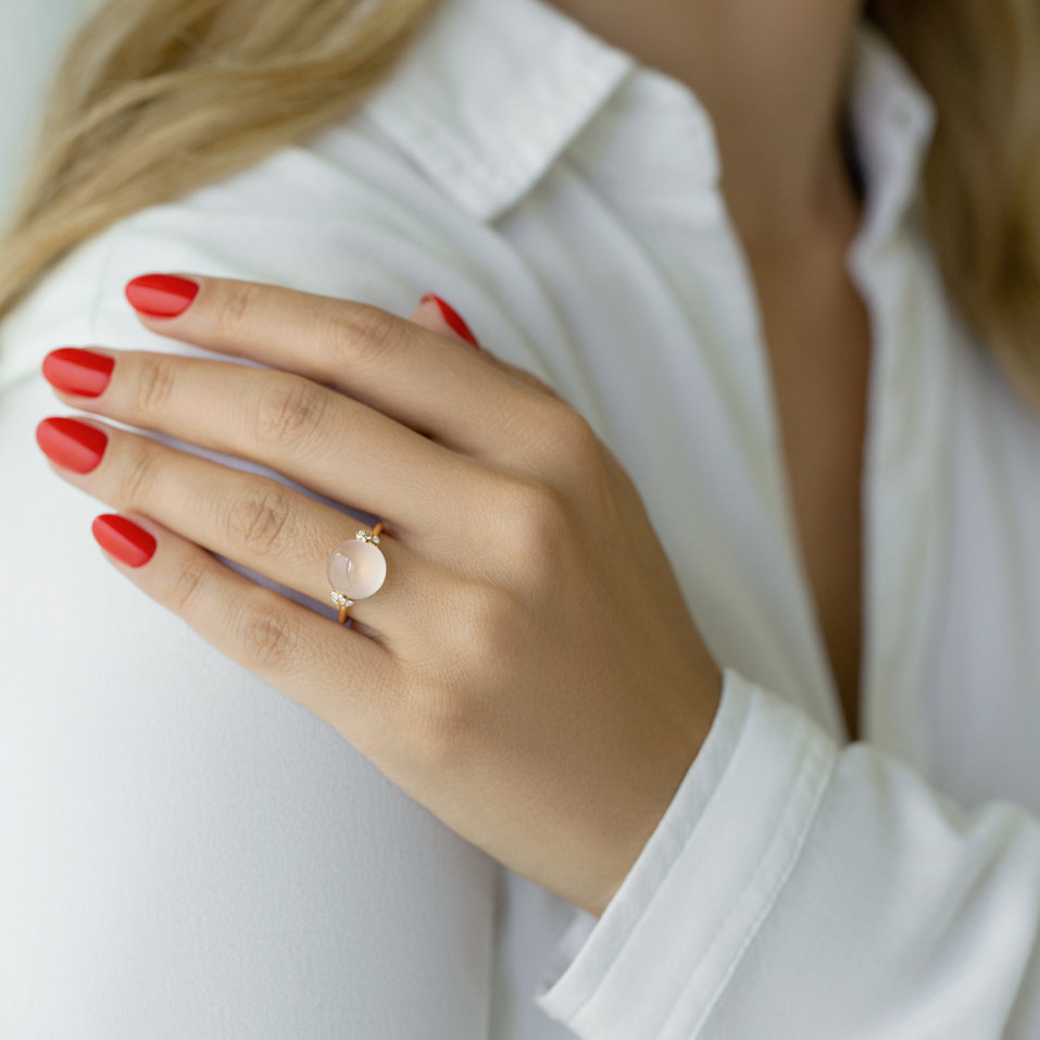 Prsten s diamanty a růženínem Heaven Czarina