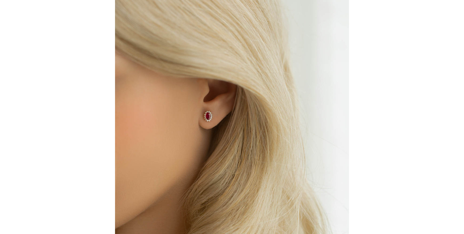 Náušnice s rubínem a diamanty Princess Sparkle