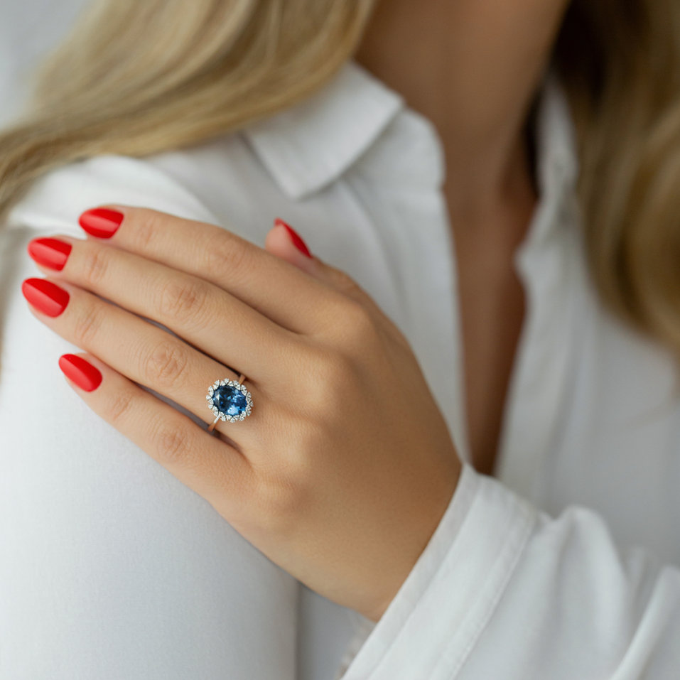 Prsten s tanzanitem a diamanty Tanzania Grace