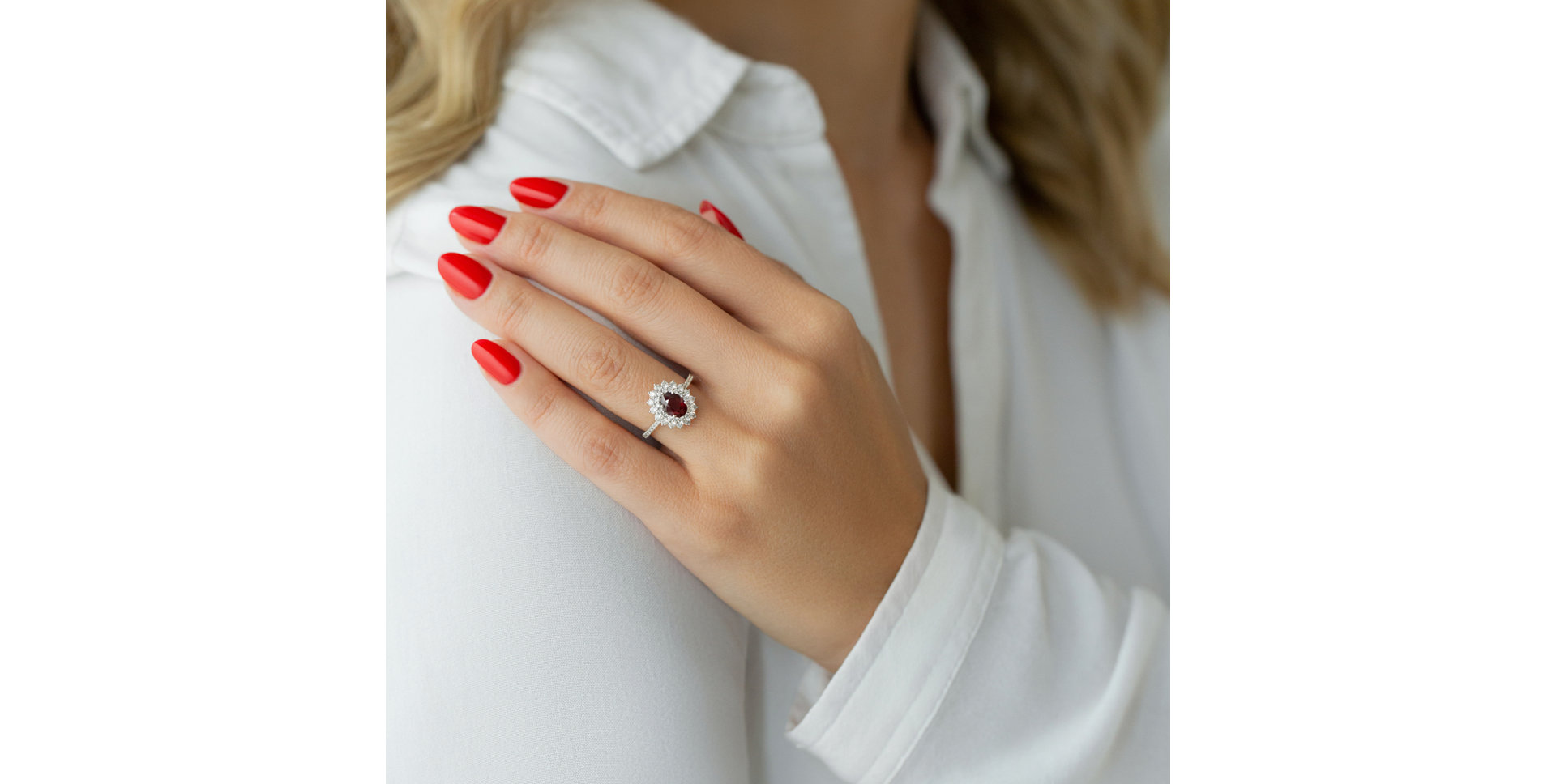 Prsten s rubínem a diamanty Aurora Goddess