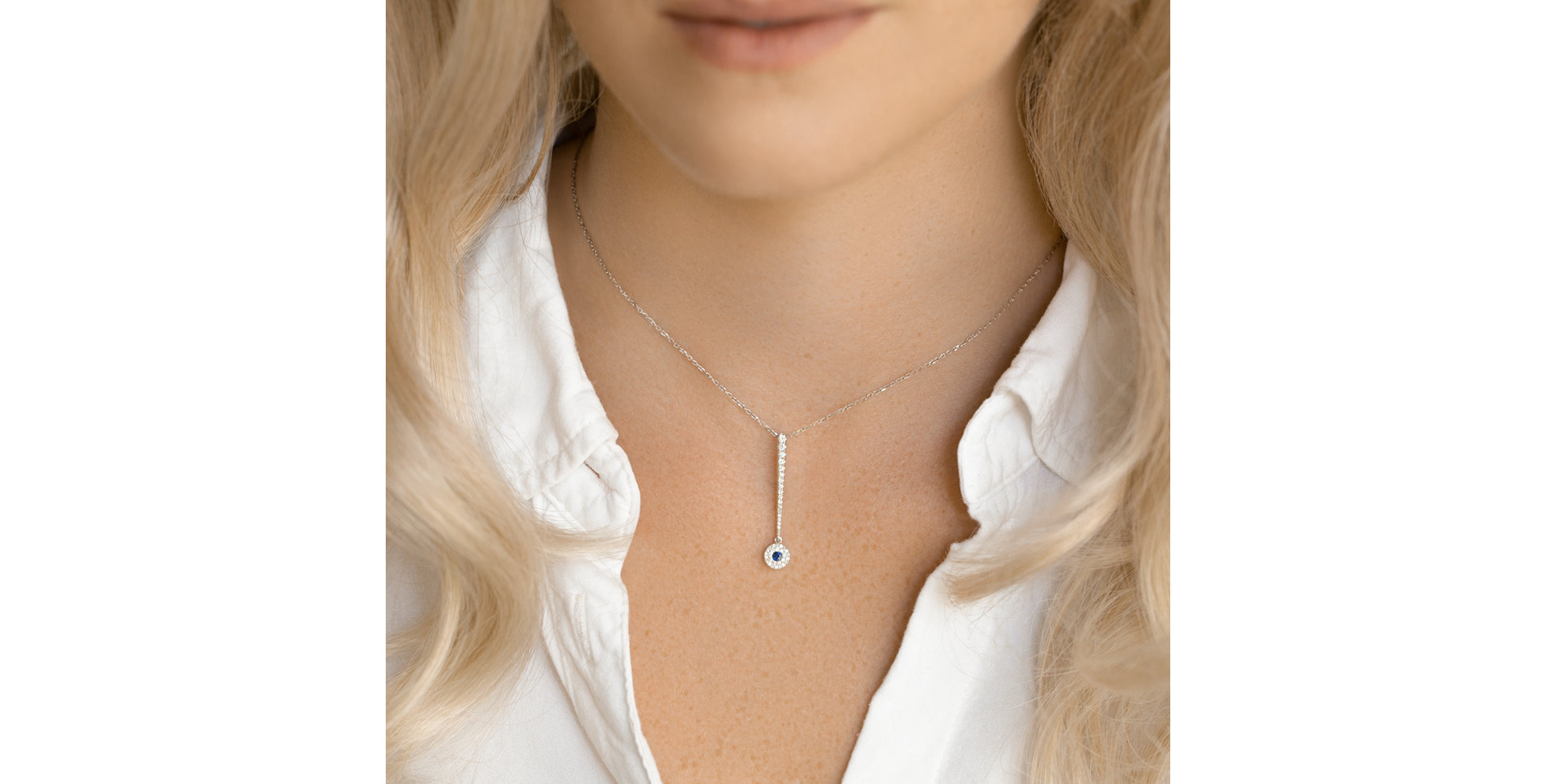 Přívěs se safírem a diamanty Sparkling Exclamation