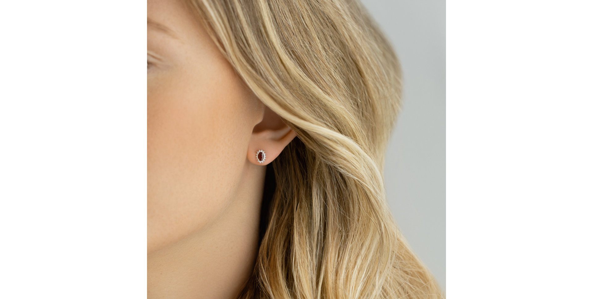 Náušnice s rubínem a diamanty Princess Sparkle