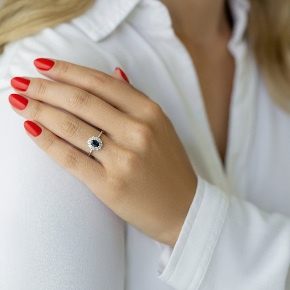 Prsten s diamanty a safírem Fairy Goddess