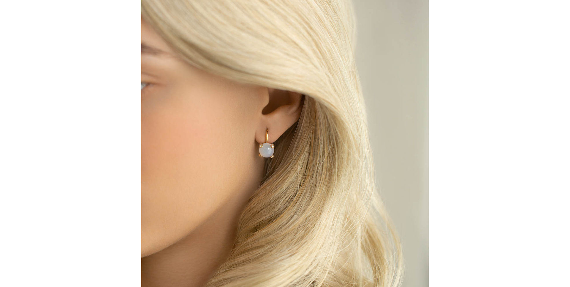 Náušnice s chalcedonem a diamanty Royal Drops