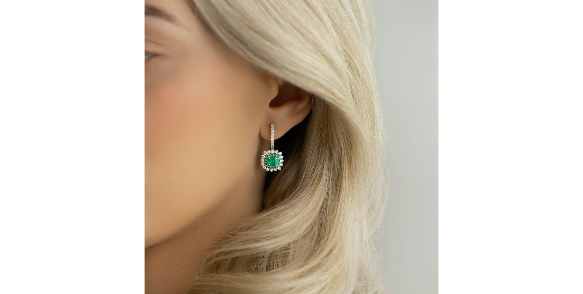 Náušnice se safírem a diamanty Radiant Shine