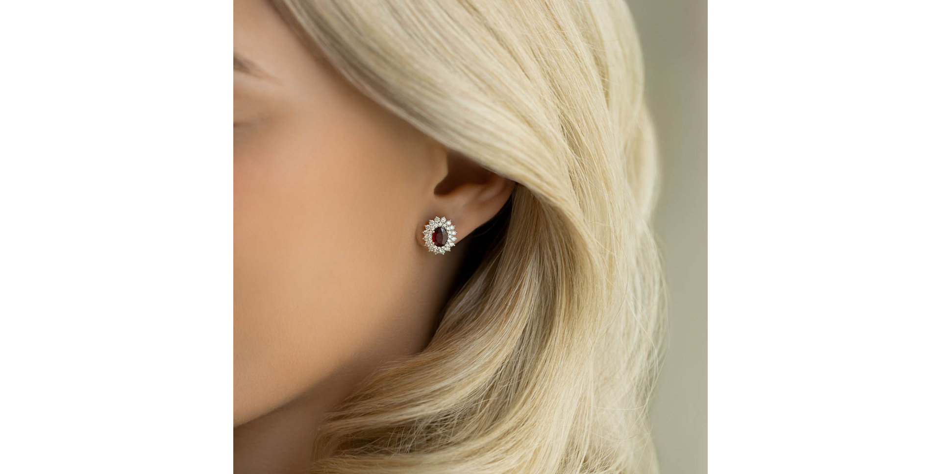Náušnice s rubínem a diamanty Princess Hope
