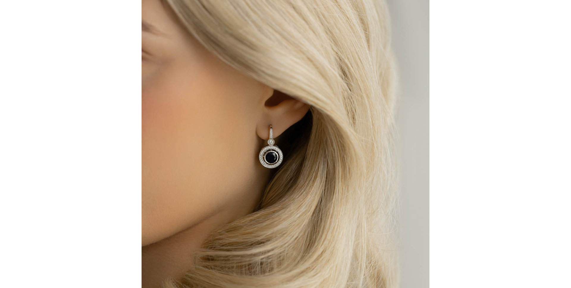 Náušnice s safírem a diamanty Monarch Love