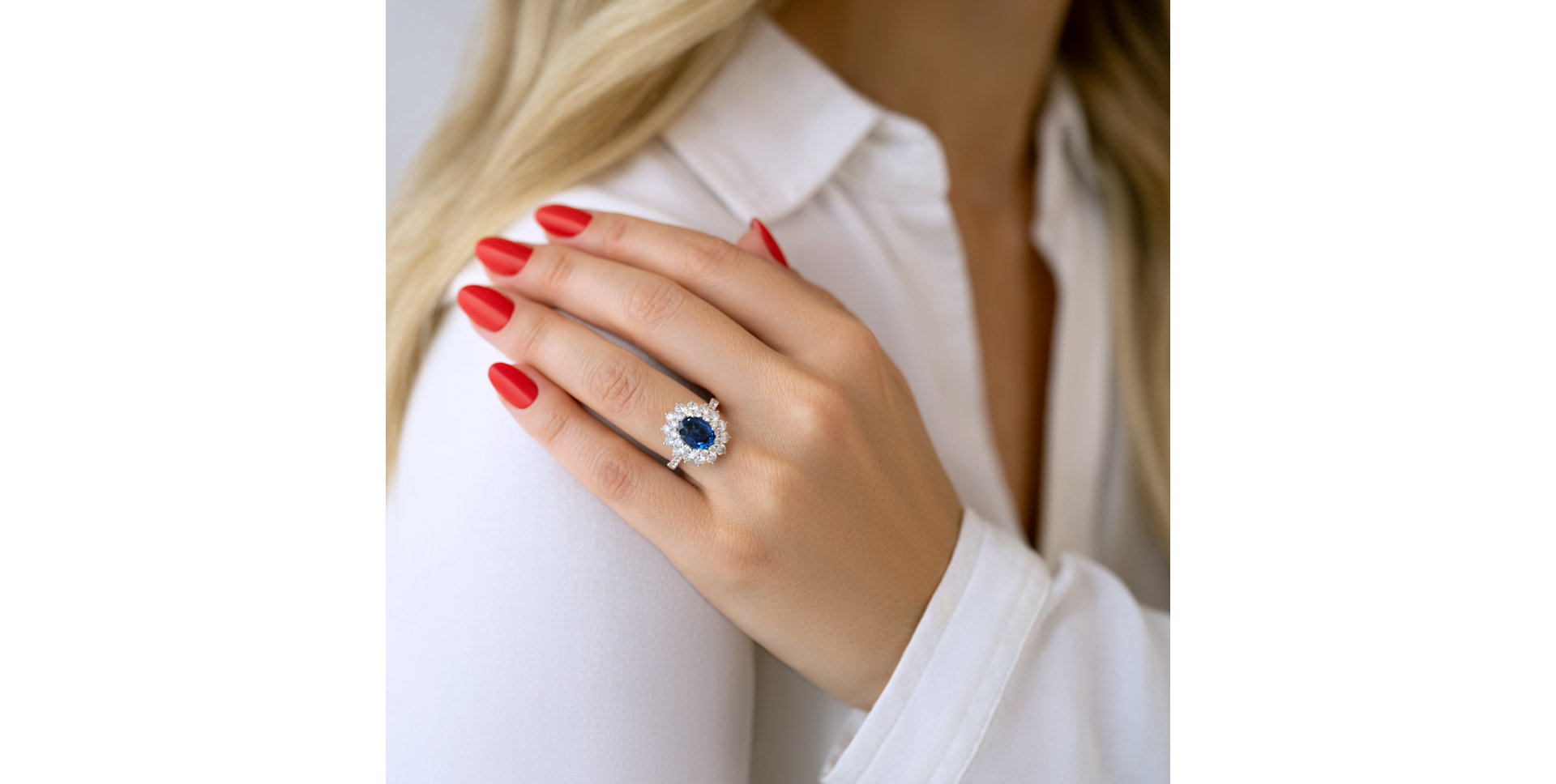 Prsten s safírem a diamanty Princess Hope