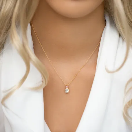 Náhrdelník s diamanty, akvamarínem a safírem Lèpre