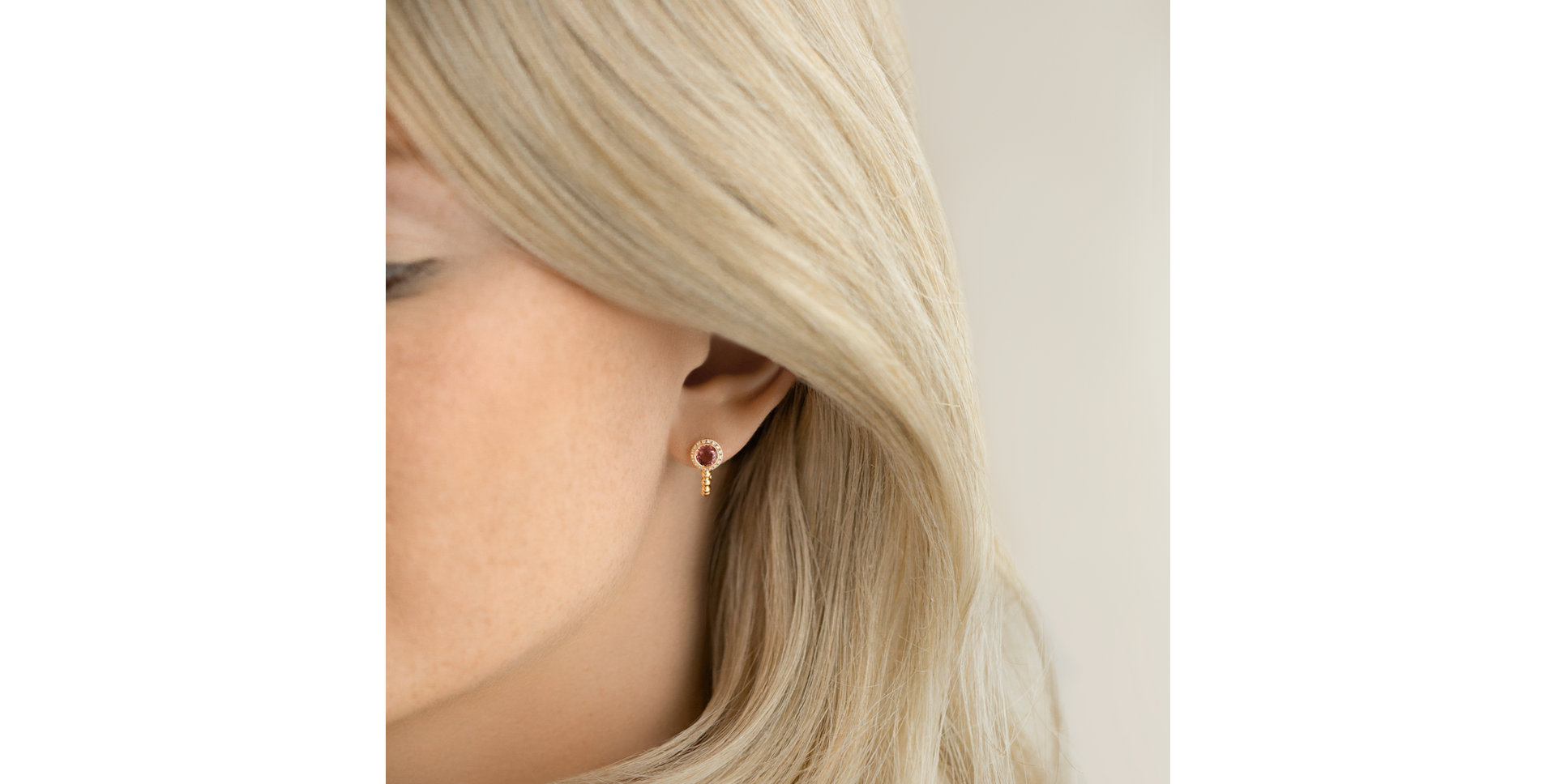 Náušnice s diamanty a turmalínem De L'oubli