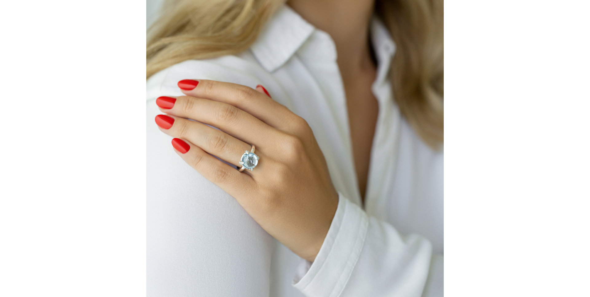 Prsten s topazem a diamanty Lunaria