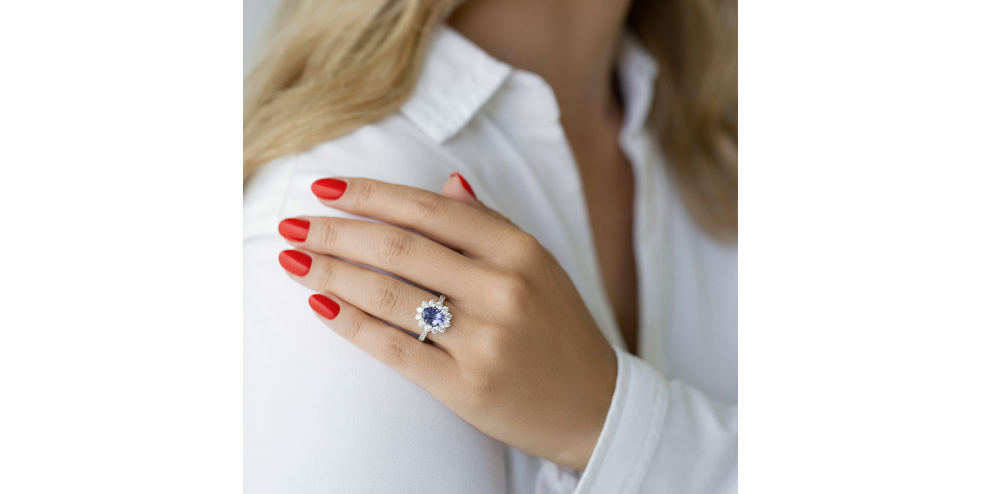 Prsten s tanzanitem a diamanty Tanzania Majesty