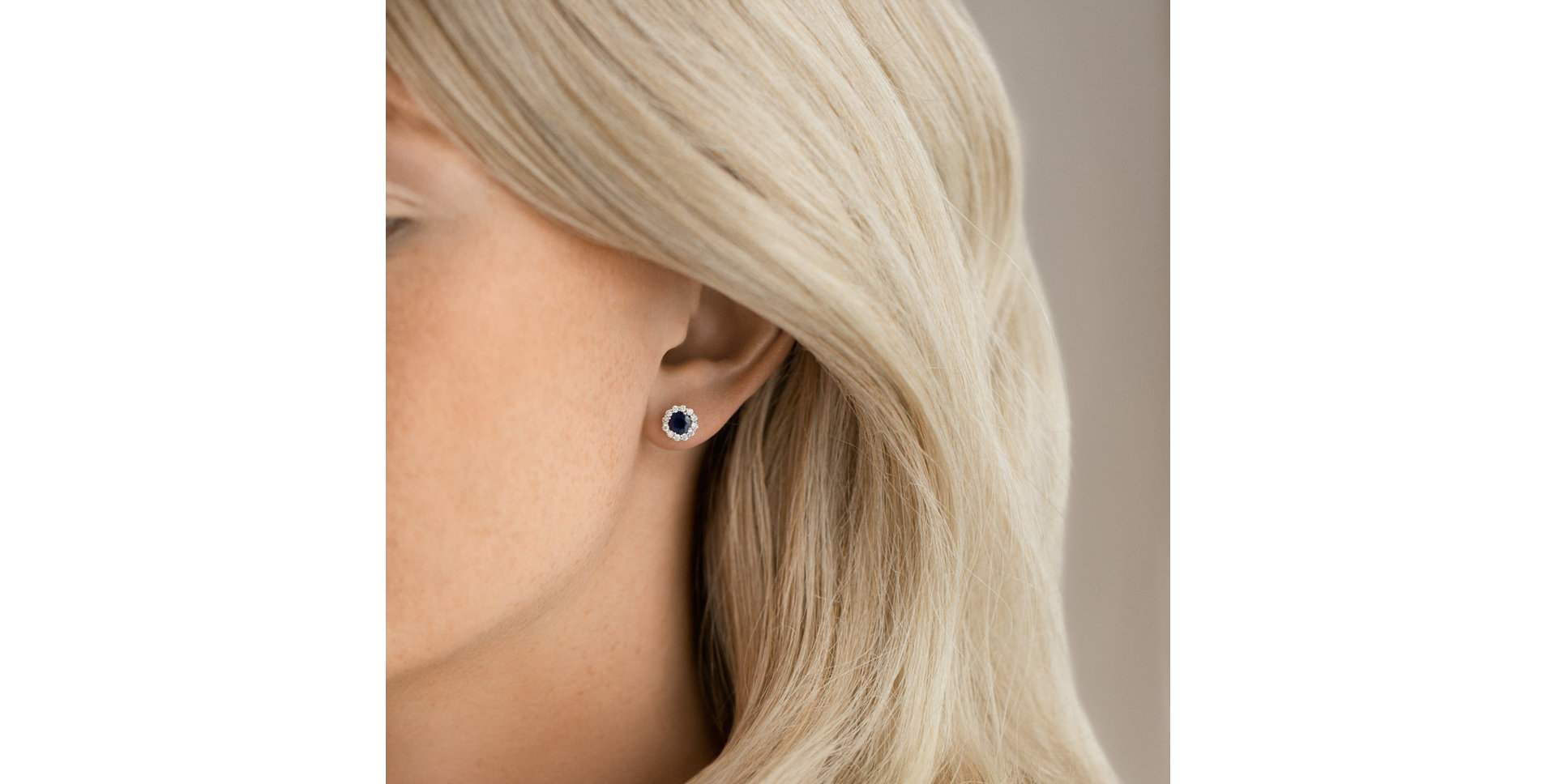 Náušnice s safírem a diamanty Bloom Spark
