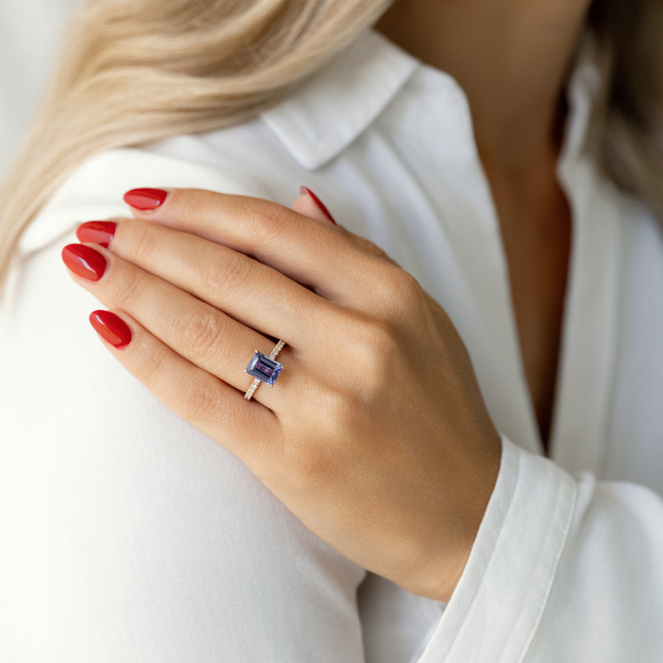 Prsten s tanzanitem a diamanty Proud Promise